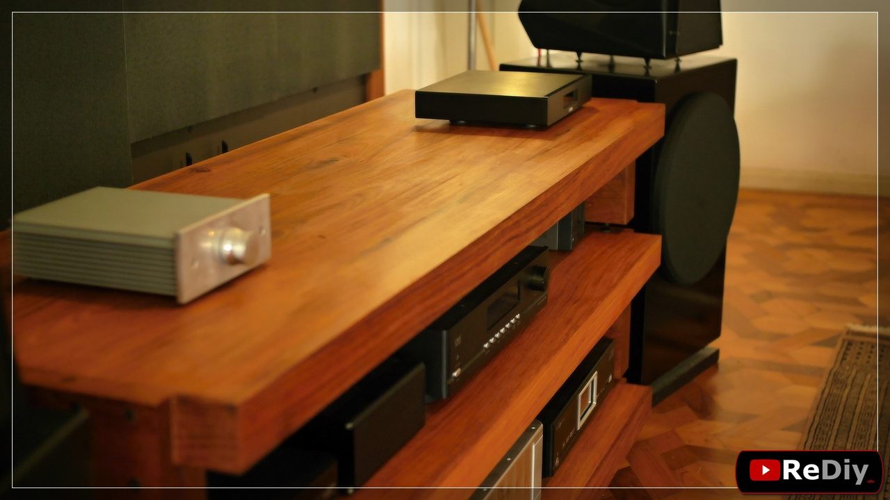 Rediy audio rack solid wood